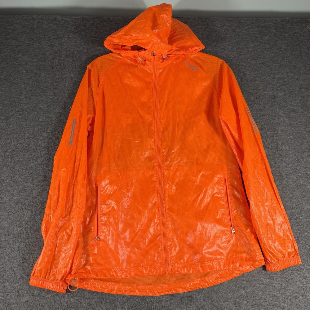 Saucony Light Weight Orange Highly Visible Running Jacket Women's Size M Athlete